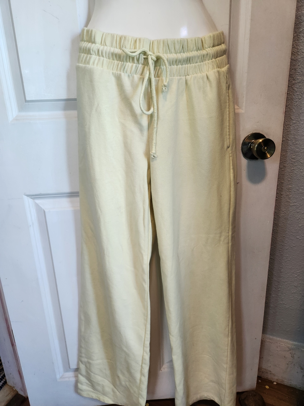 wild fable Pale Yellow Wide-Leg Drawstring Sweatpants